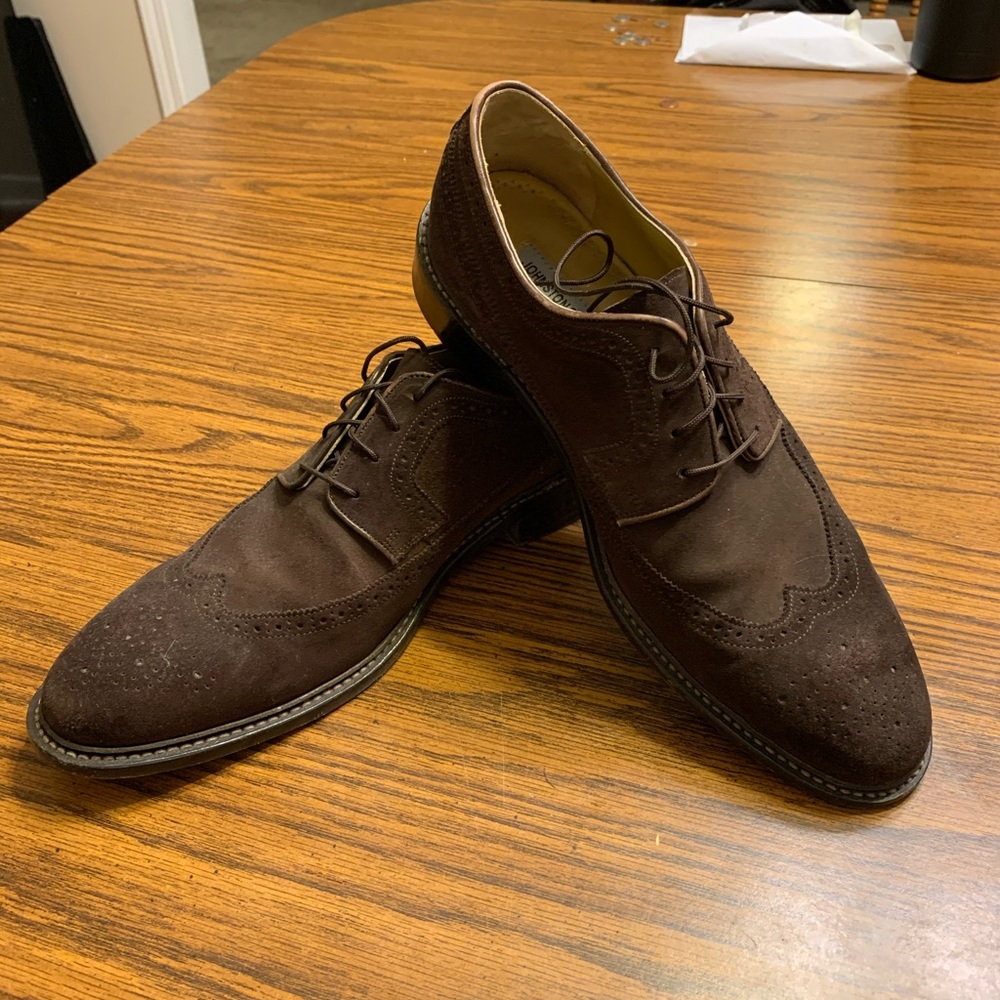 Johnston & Murphy brown suede wingtips